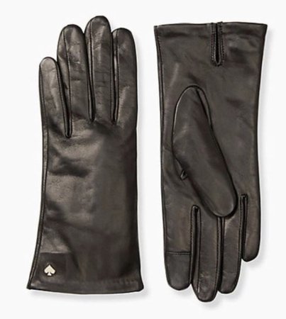 black leather kate spade gloves