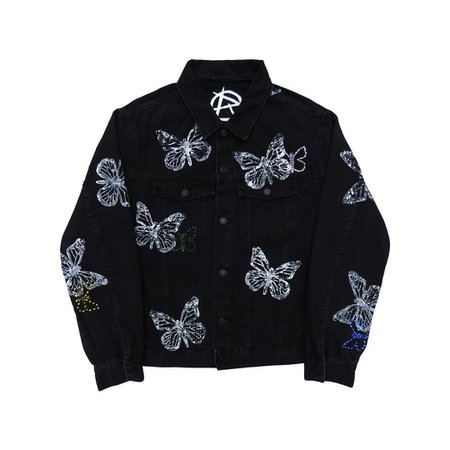 rage* sur Instagram : butterfly²(x7) black denim jacket *for sale*