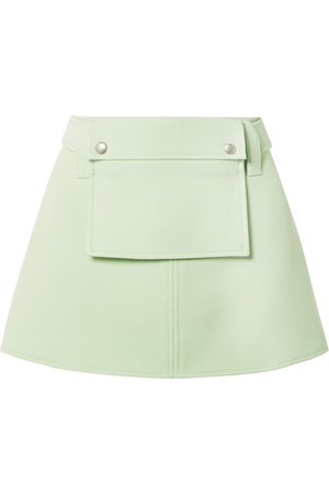 Courrèges Wool-twill belted mini skirt