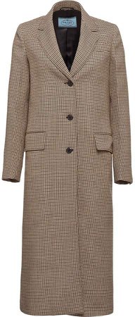houndstooth check long coat