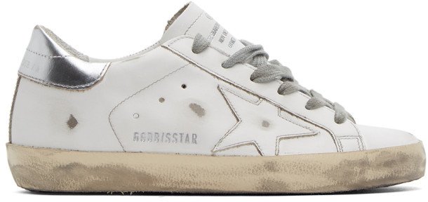 White and Silver Superstar Sneakers
