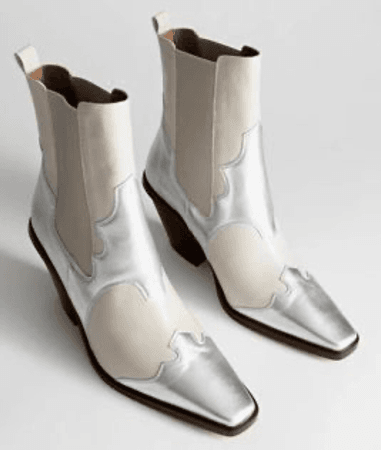 silver short cowboy boot