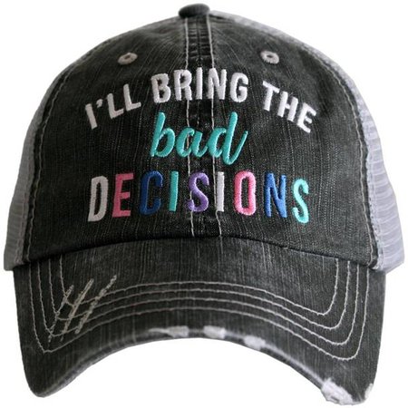 Katydid I'll Bring The Bad Decisions Multicolored Women's Trucker Hat - Trenz Shirt Company