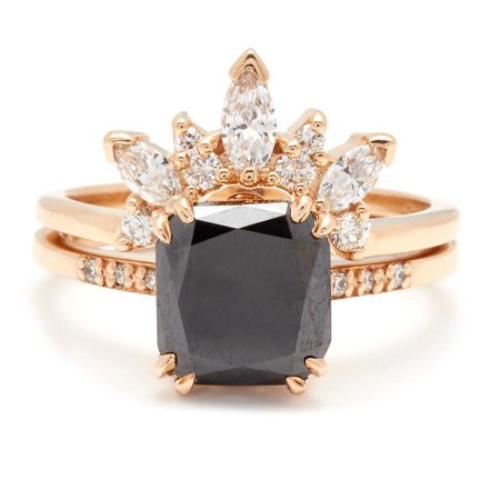 Hazeline Ceremonial Set engagement ring designer nyc commitment band – Anna Sheffield Jewelry