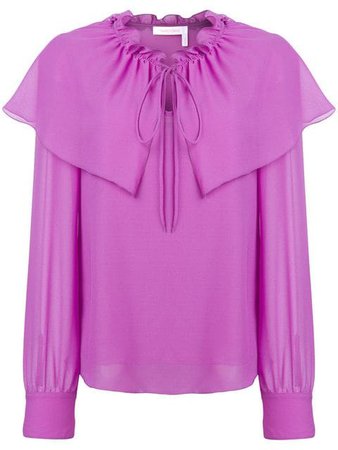 See By Chloé flouncy neck tie blouse $184 - Buy Online SS19 - Quick Shipping, Price