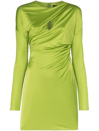 Versace Ruched Slash-Front Mini Dress A84423A223485 Green | Farfetch