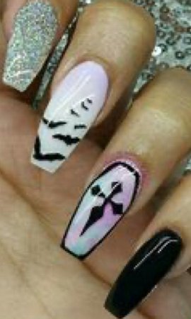 Pastel Goth coffin nails