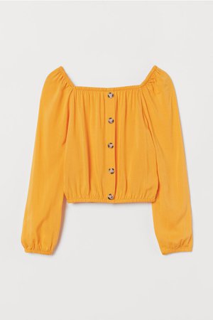 Viscose blouse met knopen - Geel - KINDEREN | H&M NL