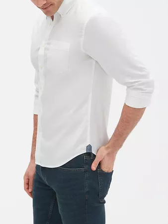 Slim-Fit Untucked Oxford Shirt | Banana Republic Factory