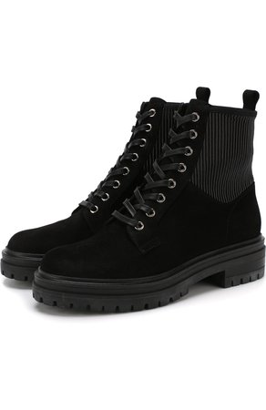 Женские черные комбинированные ботинки на шнуровке GIANVITO ROSSI — купить за 69150 руб. в интернет-магазине ЦУМ, арт. G73884.20CU0.SESNENE