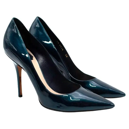 Dior Essence Navy Blue Patent Leather Heels pumps