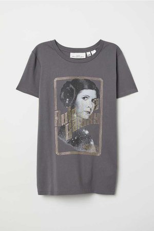 T-shirt avec impression - Gris foncé/Star Wars - FEMME | H&M FR