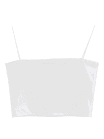 [HOT] 2019 Spaghetti Strap Cropped Top In WHITE S | ZAFUL