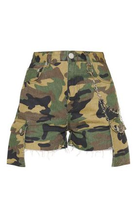 Camo Cargo Pocket Denim Shorts | PrettyLittleThing