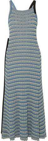 Ribbed Cotton Maxi Dress - Blue