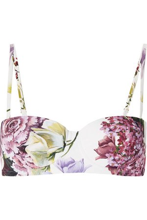 Dolce & Gabbana | Floral-print underwired bikini top | NET-A-PORTER.COM