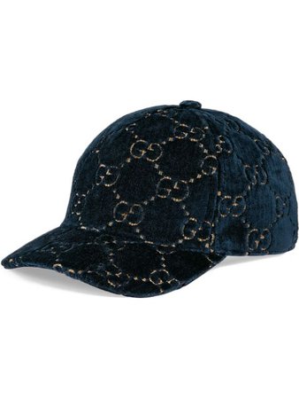 Blue Gucci GG velvet baseball cap 5270753HD87 - Farfetch