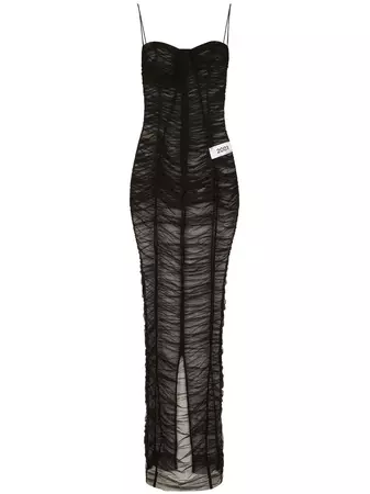 Dolce & Gabbana KIM DOLCE&GABBANA gathered-detail Sheer Maxi Dress - Farfetch