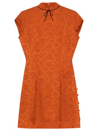 Alexa Chung Mandarin Maui Orange Dress - ALEXACHUNG