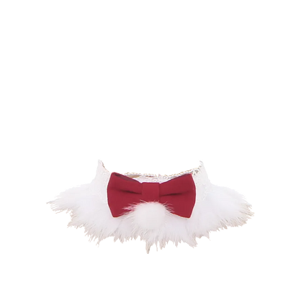 To Alice | Christmas Wine Red Bowknot White Choker (Dei5 edit)