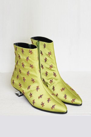 Nicole Saldana Chartreuse Yanna Boot - Floral | Garmentory