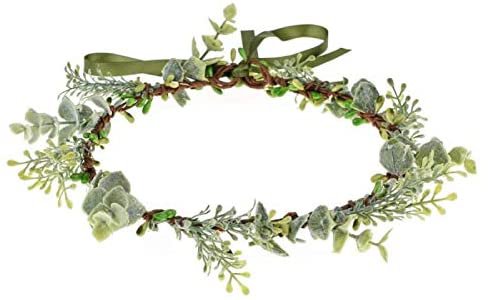 Amazon.com: Vividsun Bridal Green Leaf flower Crown Eucalyptus Floral Headband Wedding Festivals Photo Props (Green leaf) : Clothing, Shoes & Jewelry