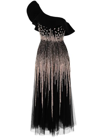 Shop black Saiid Kobeisy sequin one-shoulder dress with Express Delivery - Farfetch