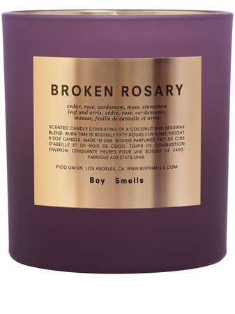 Boy Smells purple Broken Rosary candle