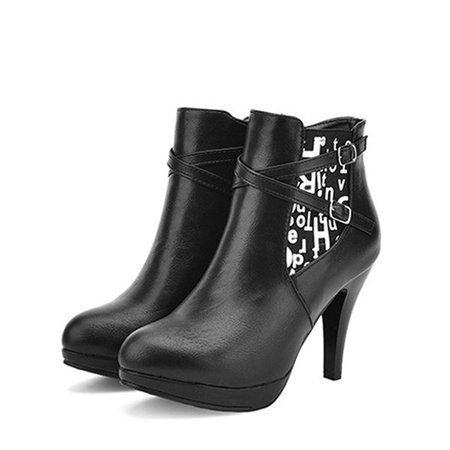 Designer Sexy Ladies Ankle Boots Fashion High Heel Side Zipper Boots With Buckle Decoration - NewChic