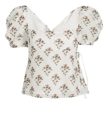 Brock Collection Floral Puff Sleeve Top | INTERMIX®