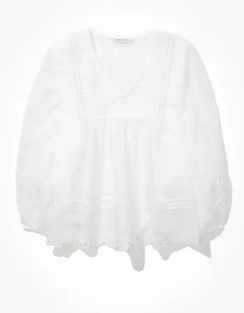AE Embroidered Blouse white