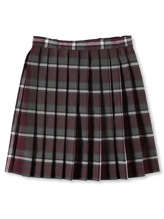 maroon grey skirt