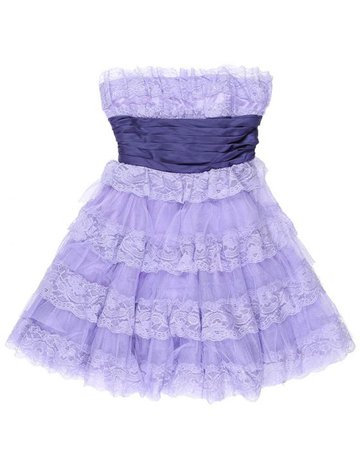 80S STYLE BETSEY JOHNSON LAVENDER LACE PROM DRESS - M