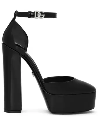 Dolce & Gabbana Polished chunky-heel Mules - Farfetch