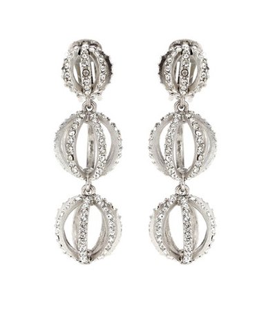 Crystal-embellished clip-on earrings