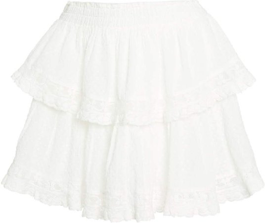 LoveShackFancy Swiss Dot Cotton Mini Skirt