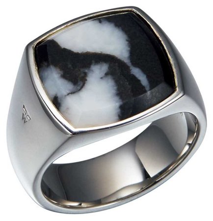 silver and stone ring