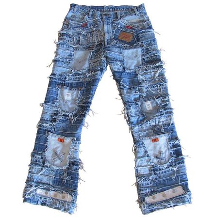 Rebel Jeans Destroyed Punk Rock Pants Handmade Trousers | RebelsMarket