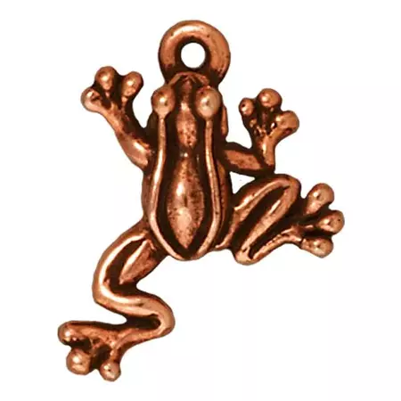 TierraCast Copper Plated Pewter Leaping Frog Charm 20mm (1 pcs) — Beadaholique