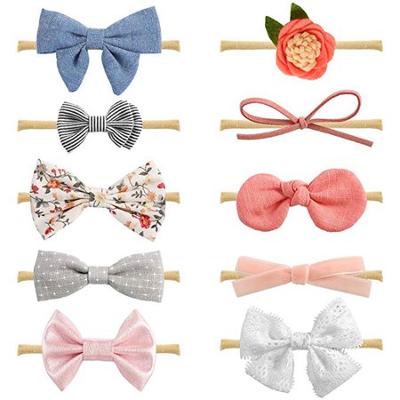 Amazon.com: Baby Girl Headbands and Bows, Newborn Infant Toddler Hair Accessories by MiiYoung: Clothing
