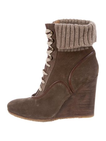 Chloé Rib-Knit Wedge Boots - Shoes - CHL98549 | The RealReal