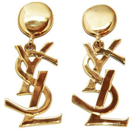 gold ysl earrings