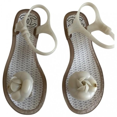White Plastic Sandals