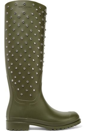 Festival crystal-embellished rubber rain boots | SAINT LAURENT | Sale up to 70% off | THE OUTNET