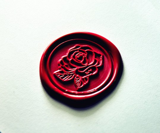 rose, wax, seal, red