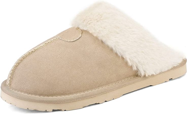 Amazon.com | DREAM PAIRS Women's Sofie-05 House Slippers Indoor Fuzzy Fluffy Furry Cozy Home Bedroom Comfy Winter Cute Warm Outdoor Shoes Size 7.5-8, Chesnut | Slippers