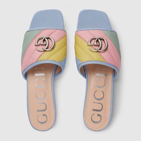 Pink Women's slide sandal with Double G | GUCCI® UK