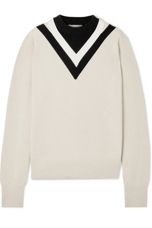 Helmut Lang | Color-block wool-blend sweater | NET-A-PORTER.COM