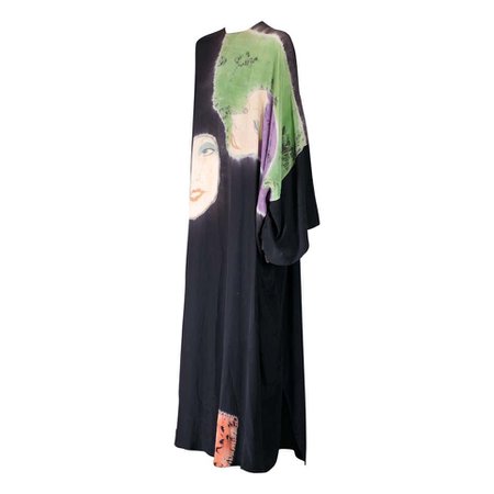 Rare Halston Hand Painted Caftan For Sale at 1stdibs