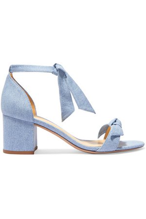 Alexandre Birman | Clarita bow-embellished denim sandals | NET-A-PORTER.COM